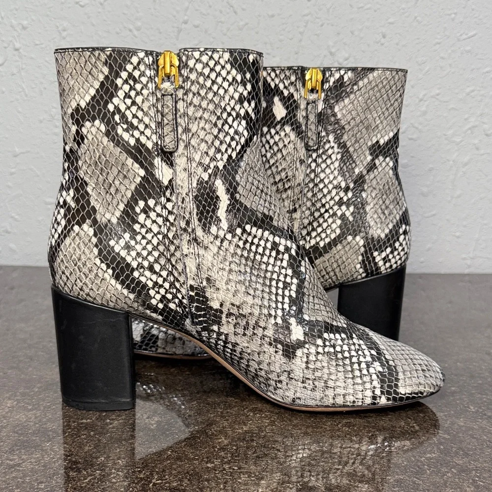 Tory Burch‎ Brooke Roccia Snake Print Leather Boots